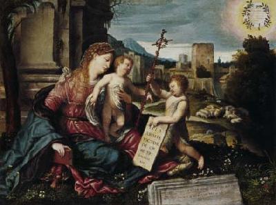 Alessandro Bonvicino Madonna with Child and the Young St John Germany oil painting art